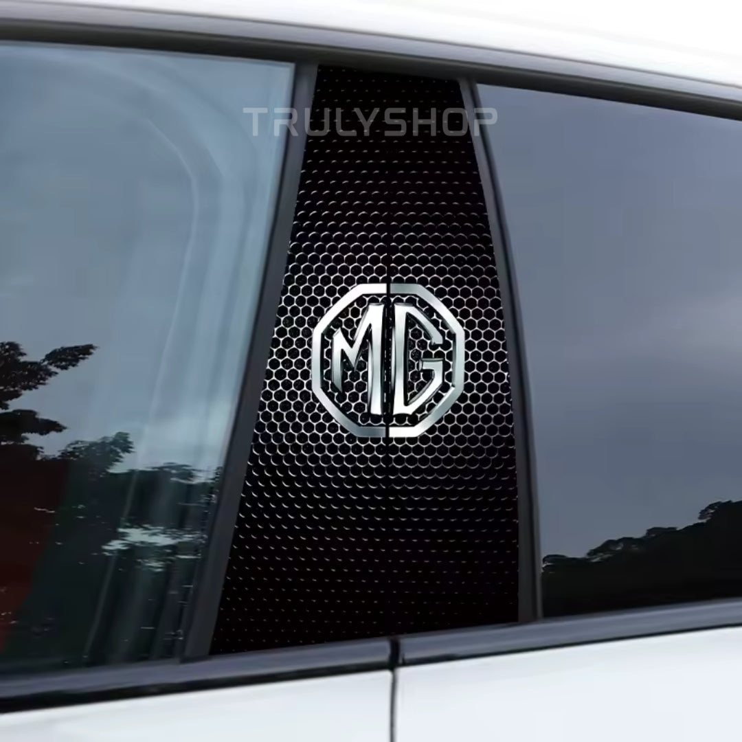 Carbon Fibre Car Center Column Protector（With Custom Car Logo）2pc | Easy Install