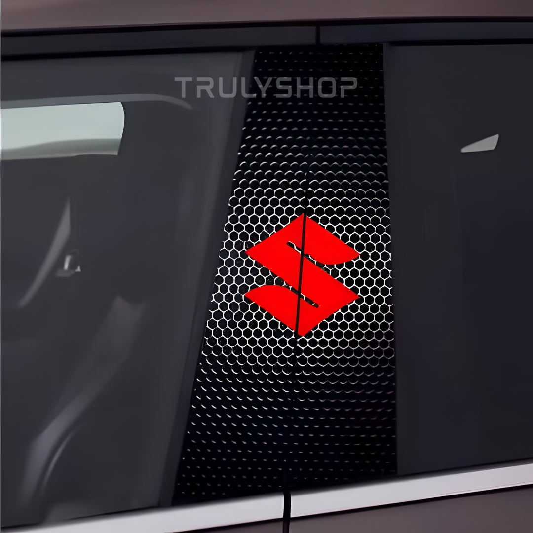 Carbon Fibre Car Center Column Protector（With Custom Car Logo）2pc | Easy Install