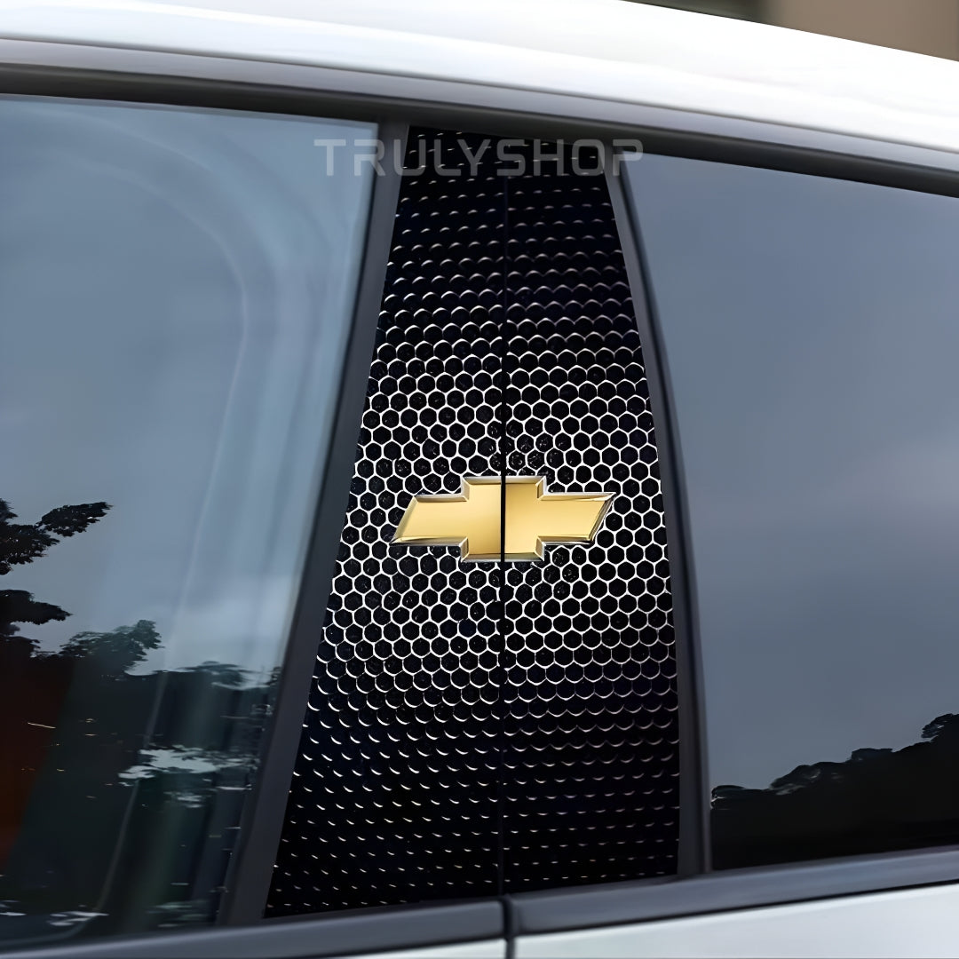 Carbon Fibre Car Center Column Protector（With Custom Car Logo）2pc | Easy Install