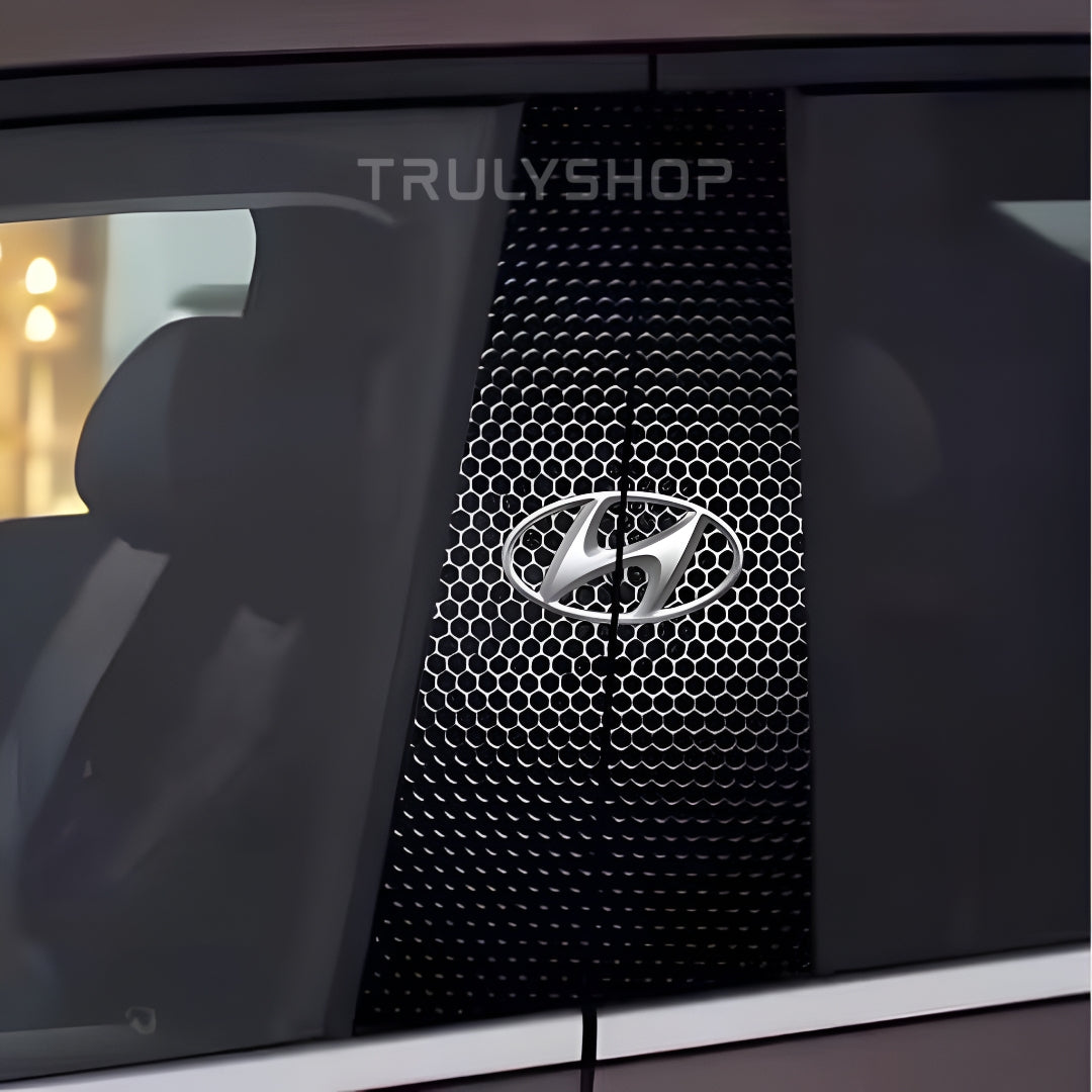 Carbon Fibre Car Center Column Protector（With Custom Car Logo）2pc | Easy Install