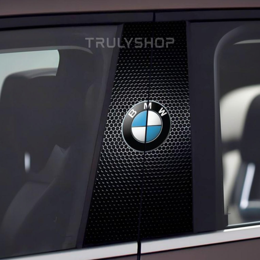 Carbon Fibre Car Center Column Protector（With Custom Car Logo）2pc | Easy Install