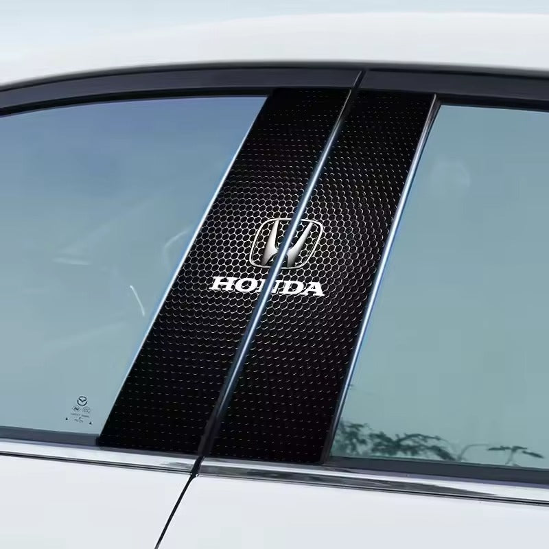 Carbon Fibre Car Center Column Protector（With Custom Car Logo）2pc | Easy Install