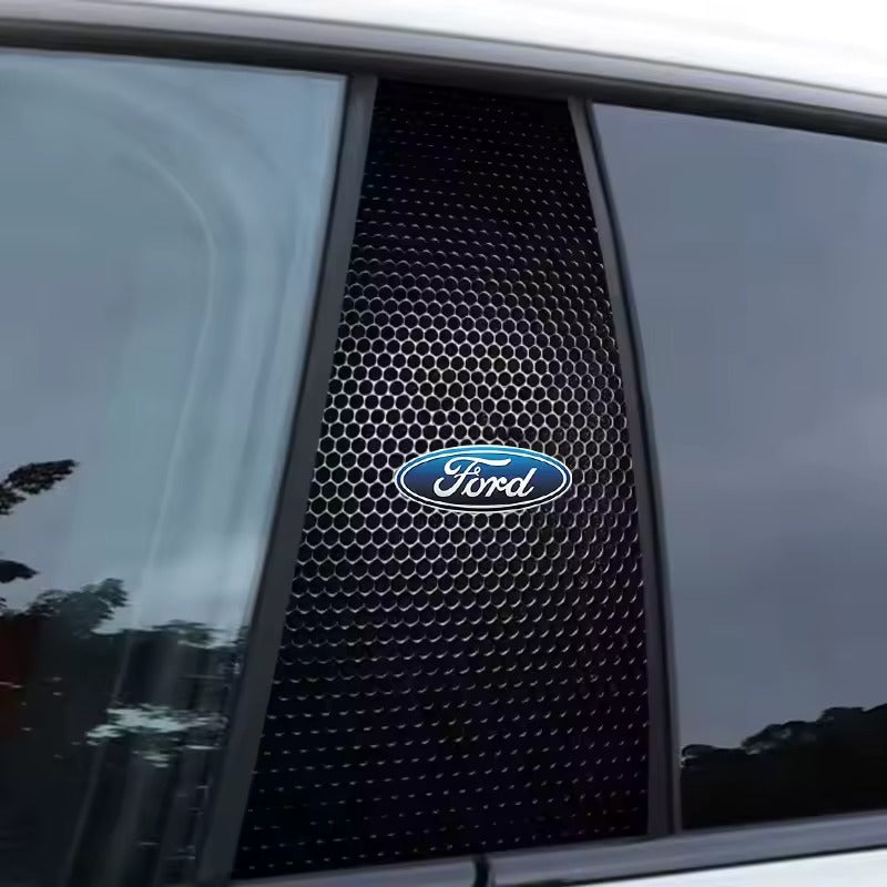 Carbon Fibre Car Center Column Protector（With Custom Car Logo）2pc | Easy Install