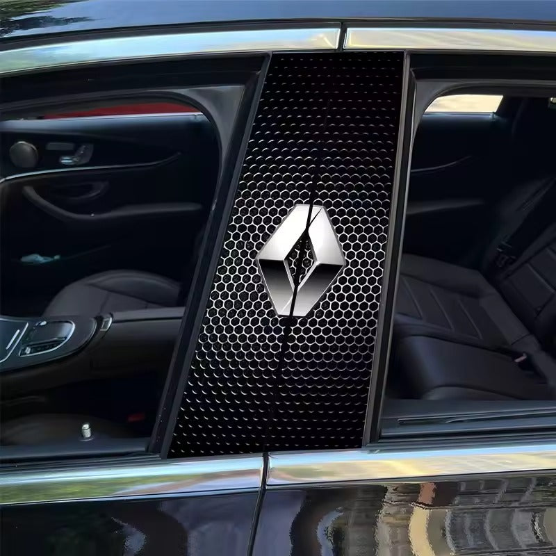 Carbon Fibre Car Center Column Protector（With Custom Car Logo）2pc | Easy Install