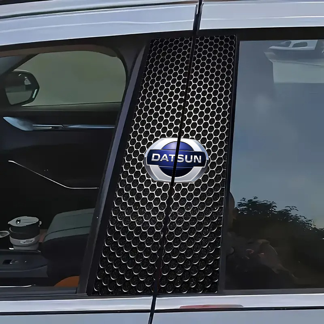 Carbon Fibre Car Center Column Protector（With Custom Car Logo）2pc | Easy Install