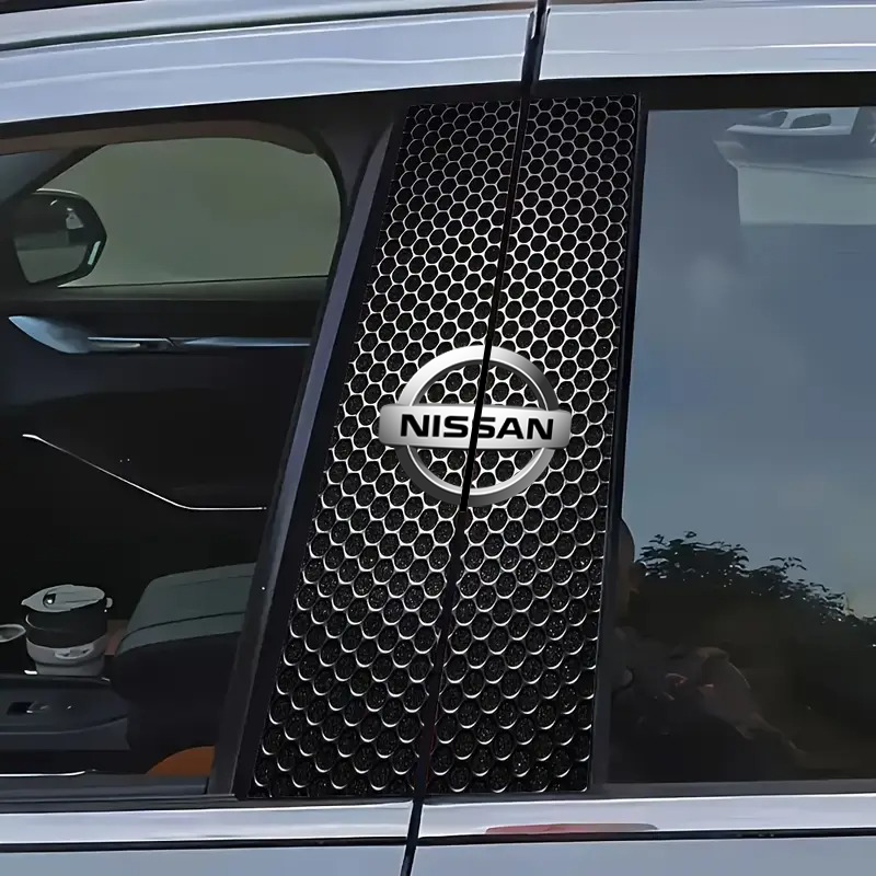 Carbon Fibre Car Center Column Protector（With Custom Car Logo）2pc | Easy Install