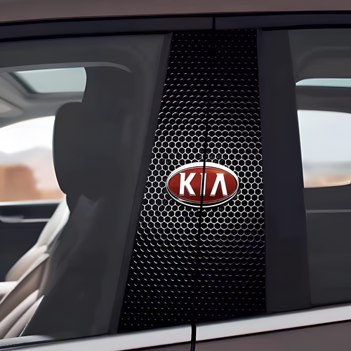 Carbon Fibre Car Center Column Protector（With Custom Car Logo）2pc | Easy Install