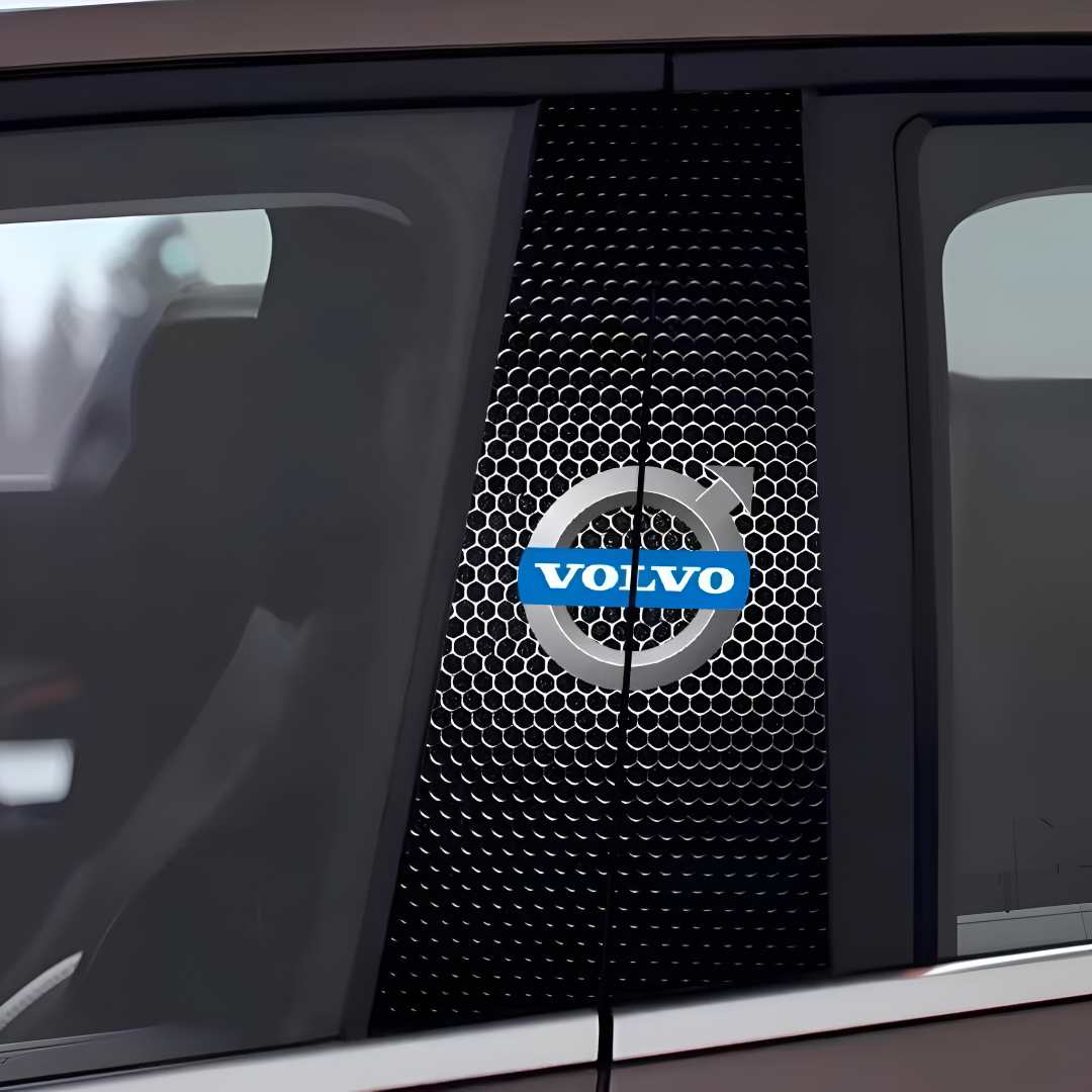 Carbon Fibre Car Center Column Protector（With Custom Car Logo）2pc | Easy Install